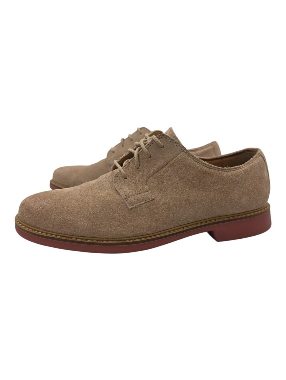 Cole Haan Great Jones Plain Toe Oxfords in Milkshake Suede Red Brick Sole Size 8 - Picture 3 of 12